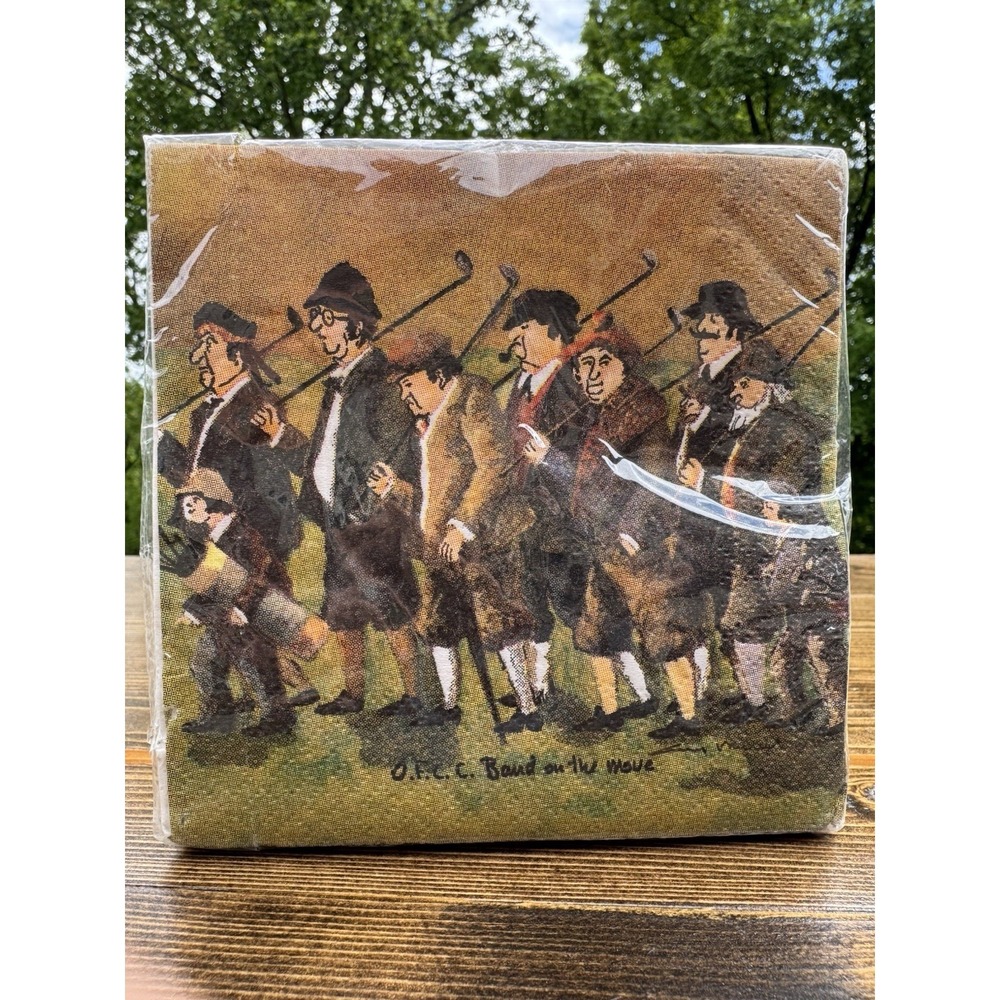 Golf Cocktail Napkins Sealed Guy Buffet OFCC Band On The Move Vintage